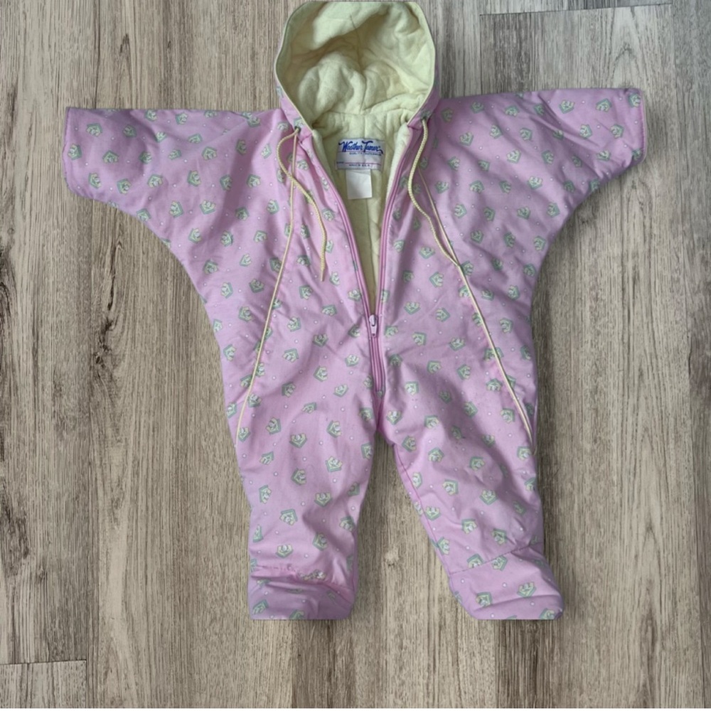 Weather Tamer Baby Pink Hooded Snowsuit / Bunting One-Piece